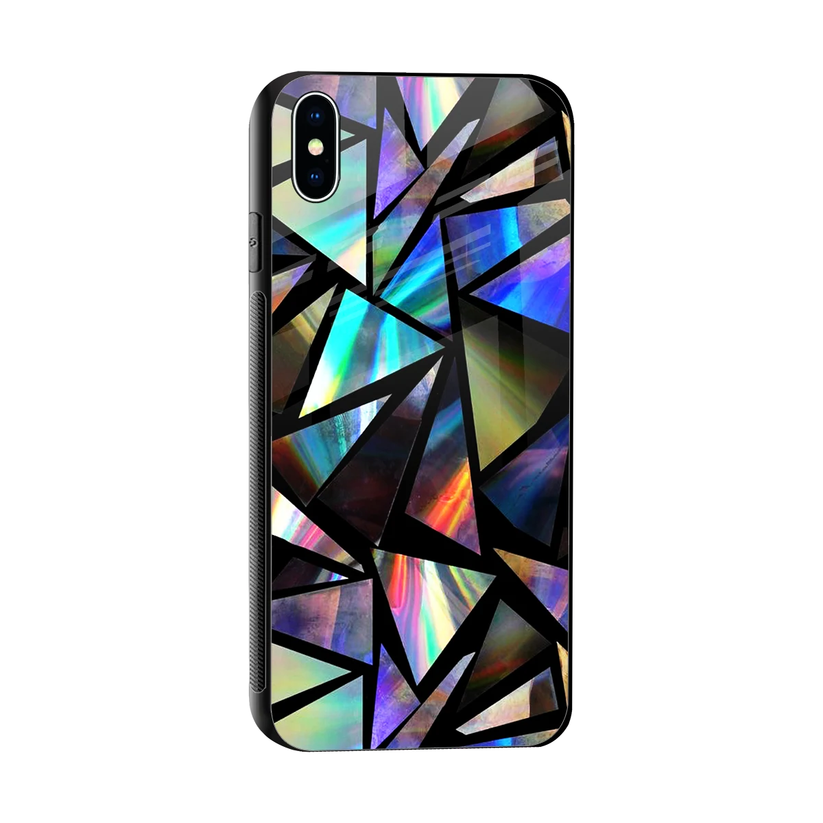 Shattered Luxe sleek iphone xs max cover with tempered glass back and TPU edges