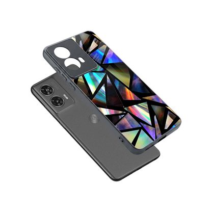 Shattered Luxe sleek motorola edge 50 fusion cover with tempered glass back and TPU edges
