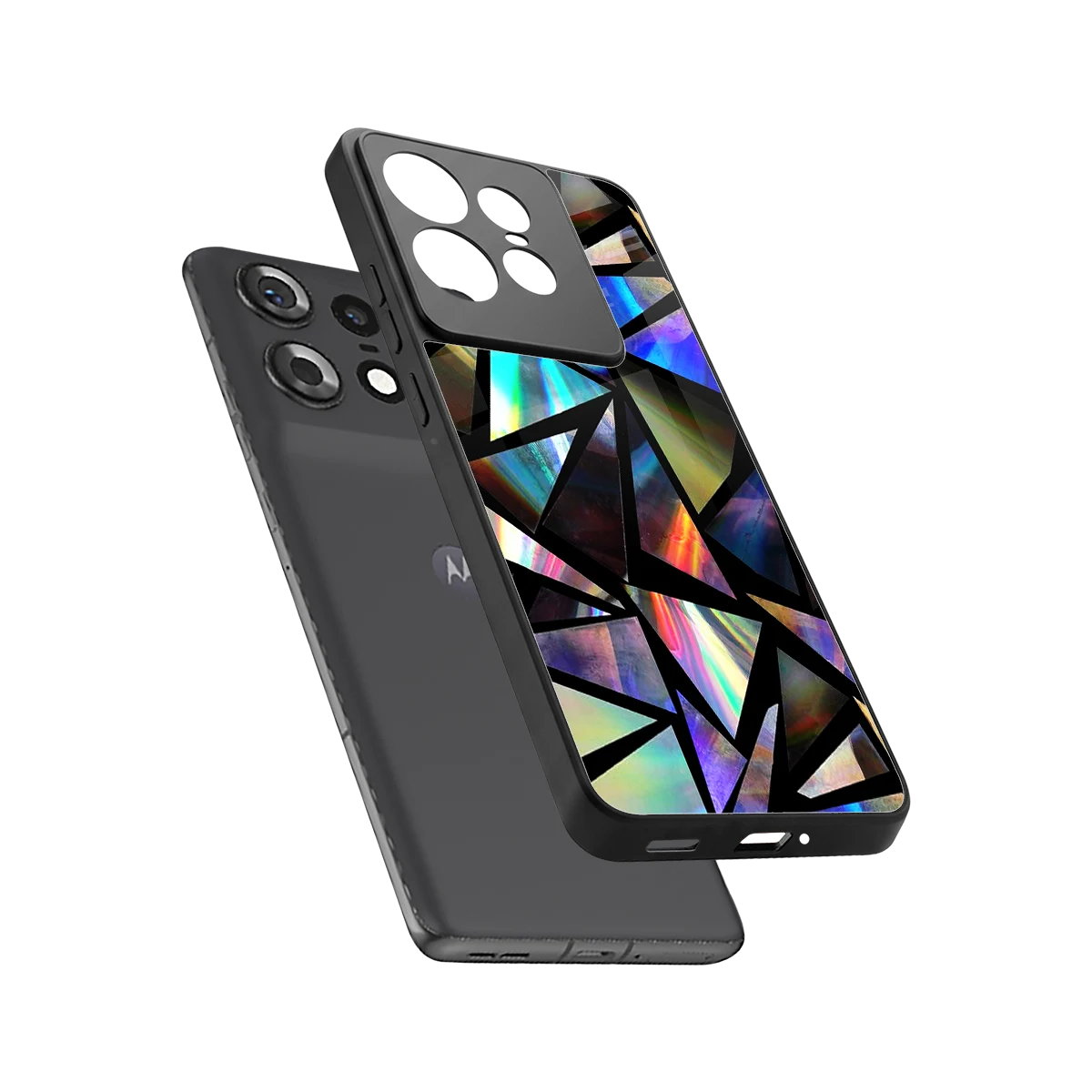 Shattered Luxe sleek motorola edge 50 pro cover with tempered glass back and TPU edges