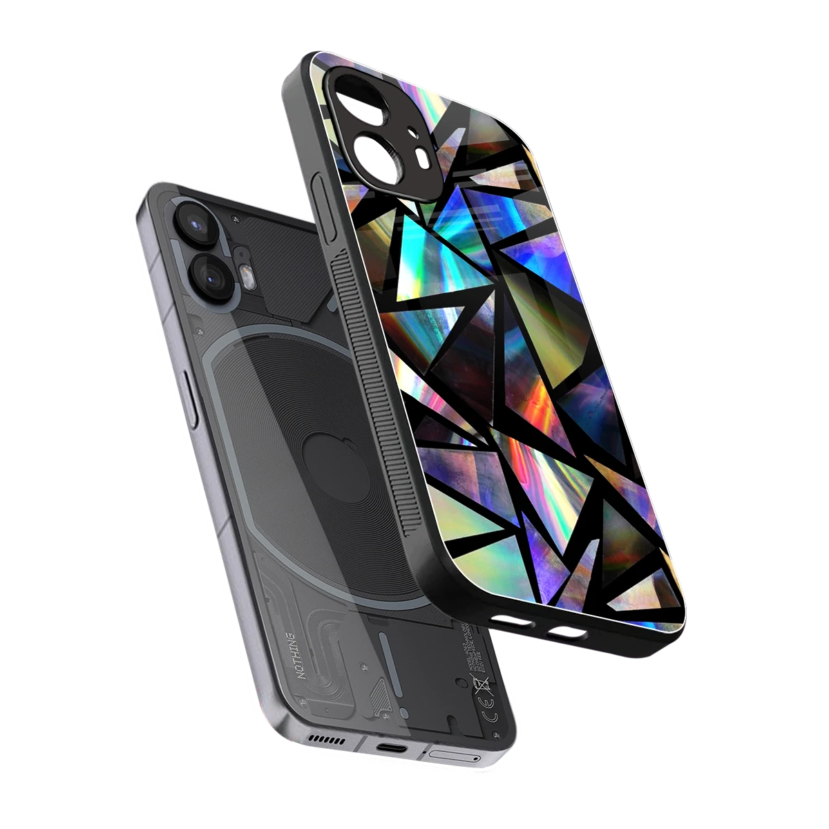 Shattered Luxe sleek nothing phone 2 cover with tempered glass back and TPU edges