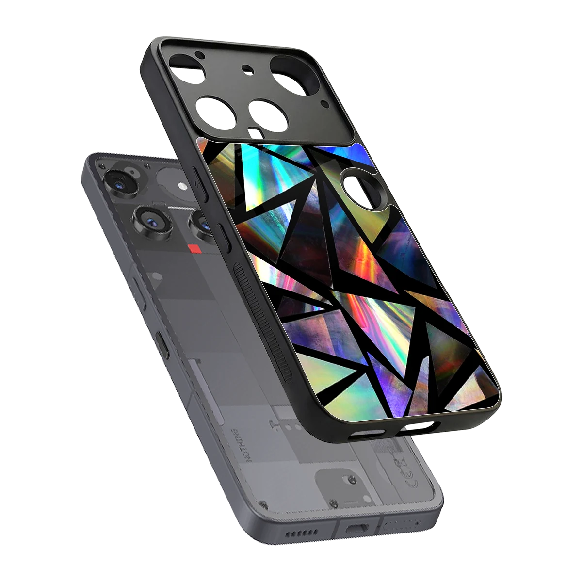 Shattered Luxe sleek nothing phone 3 cover with tempered glass back and TPU edges