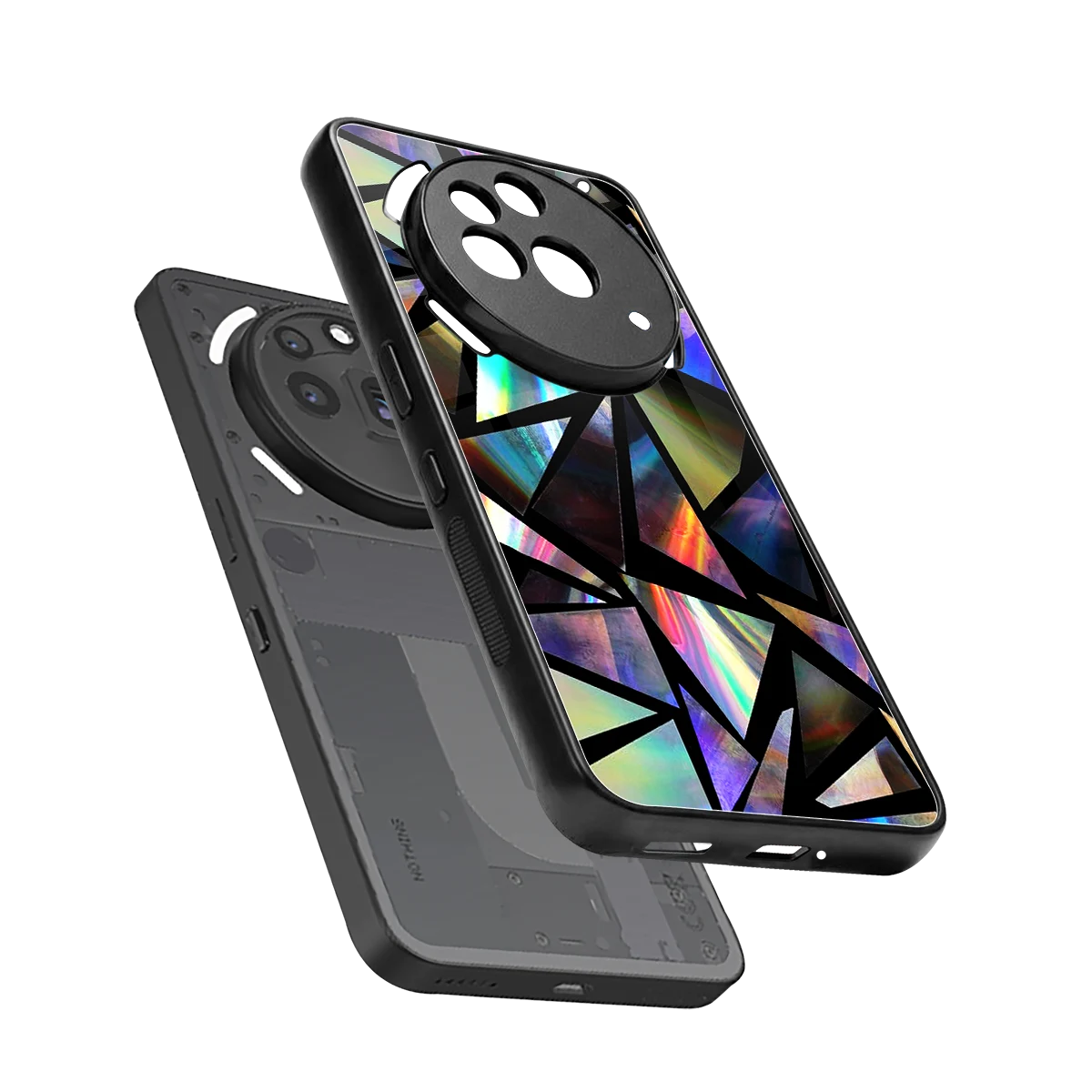 Shattered Luxe sleek nothing phone 3a pro cover with tempered glass back and TPU edges