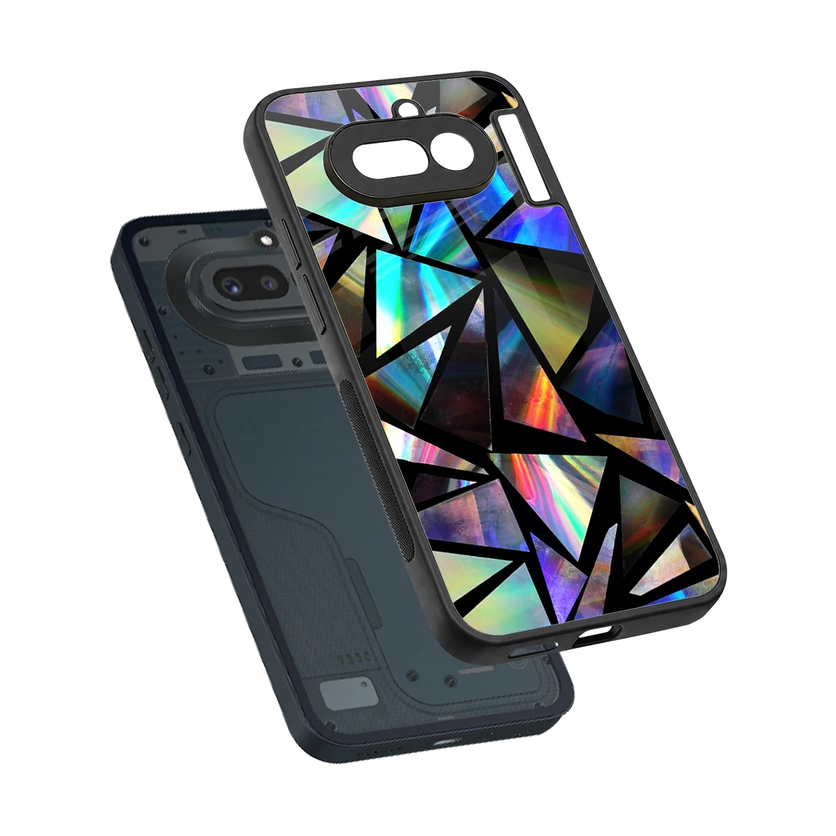 Shattered Luxe sleek nothing phone 4a cover with tempered glass back and TPU edges