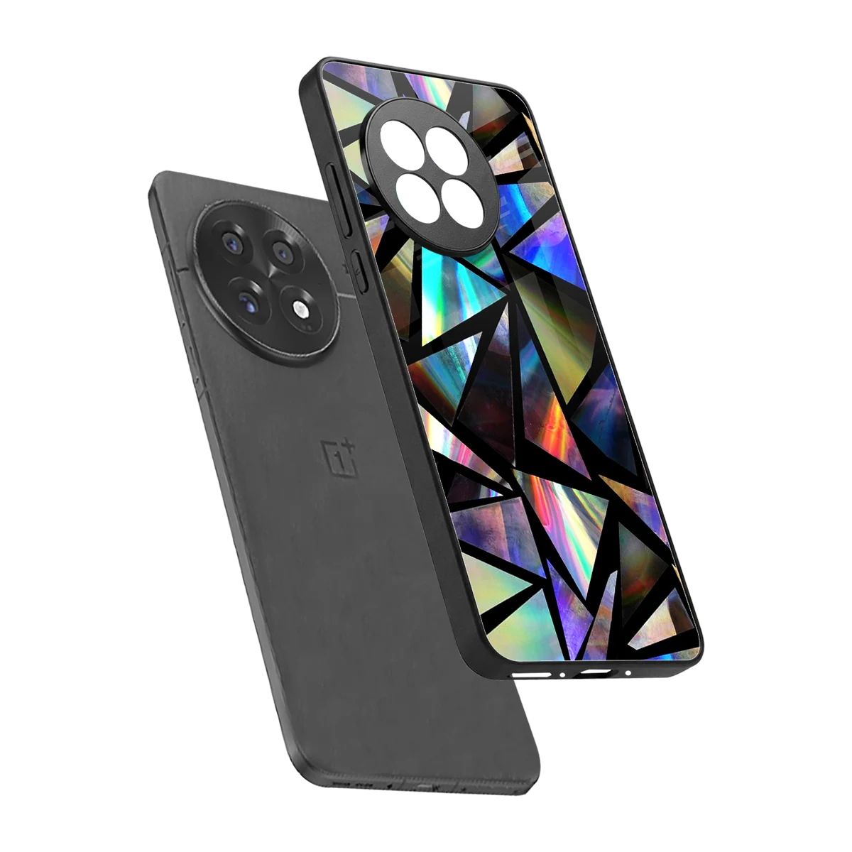 Shattered Luxe sleek oneplus 13r cover with tempered glass back and TPU edges