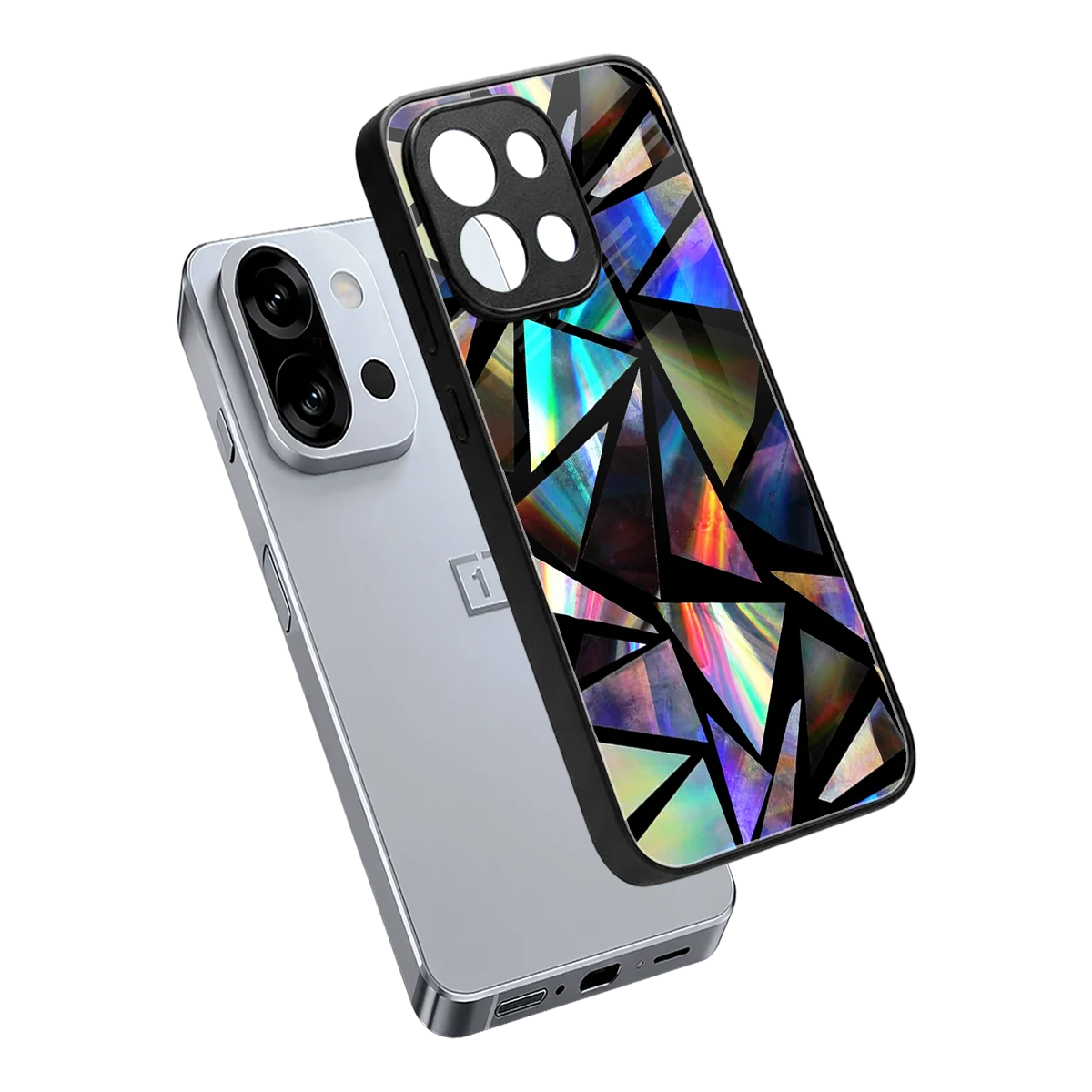 Shattered Luxe sleek oneplus 13s cover with tempered glass back and TPU edges