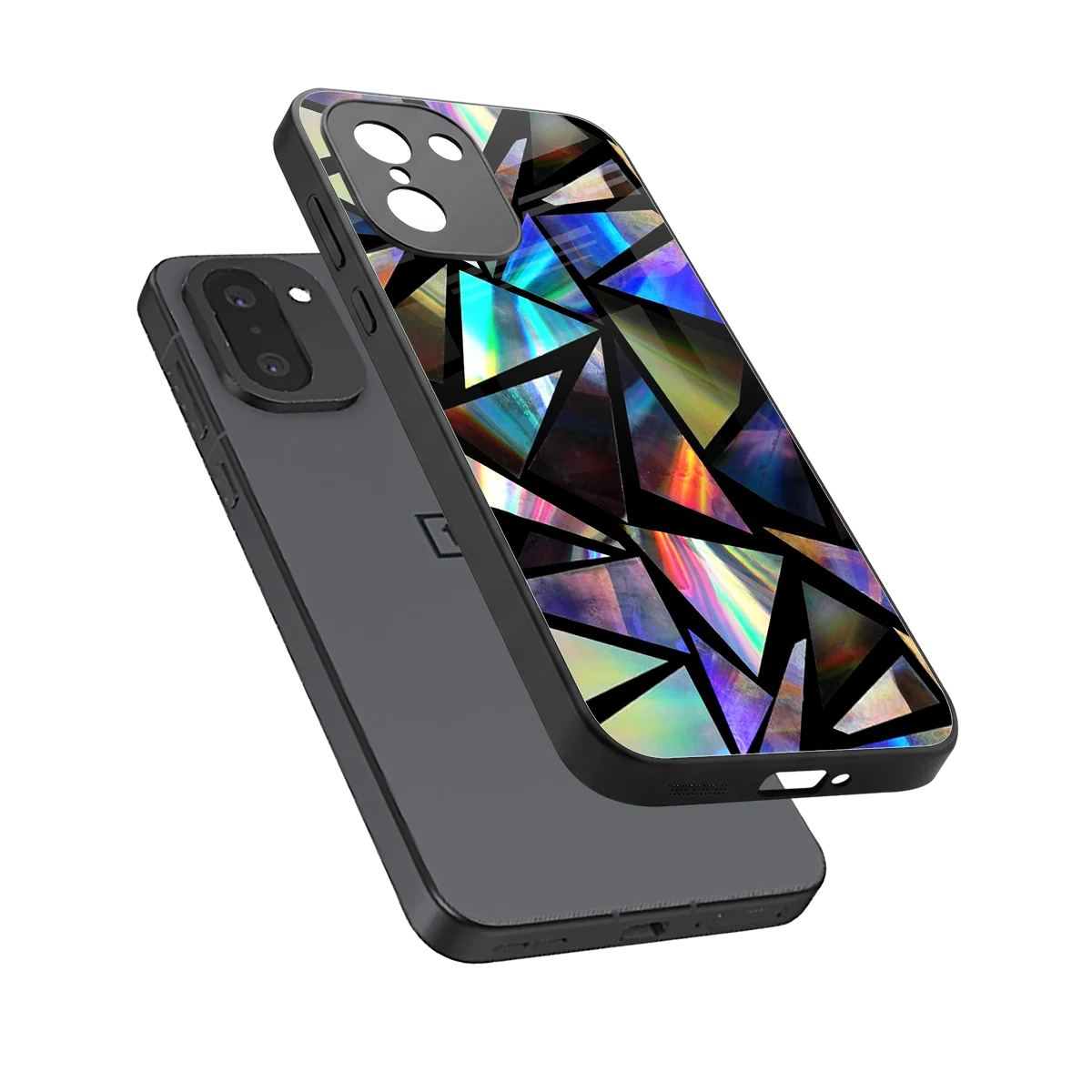 Shattered Luxe sleek oneplus 15r cover with tempered glass back and TPU edges