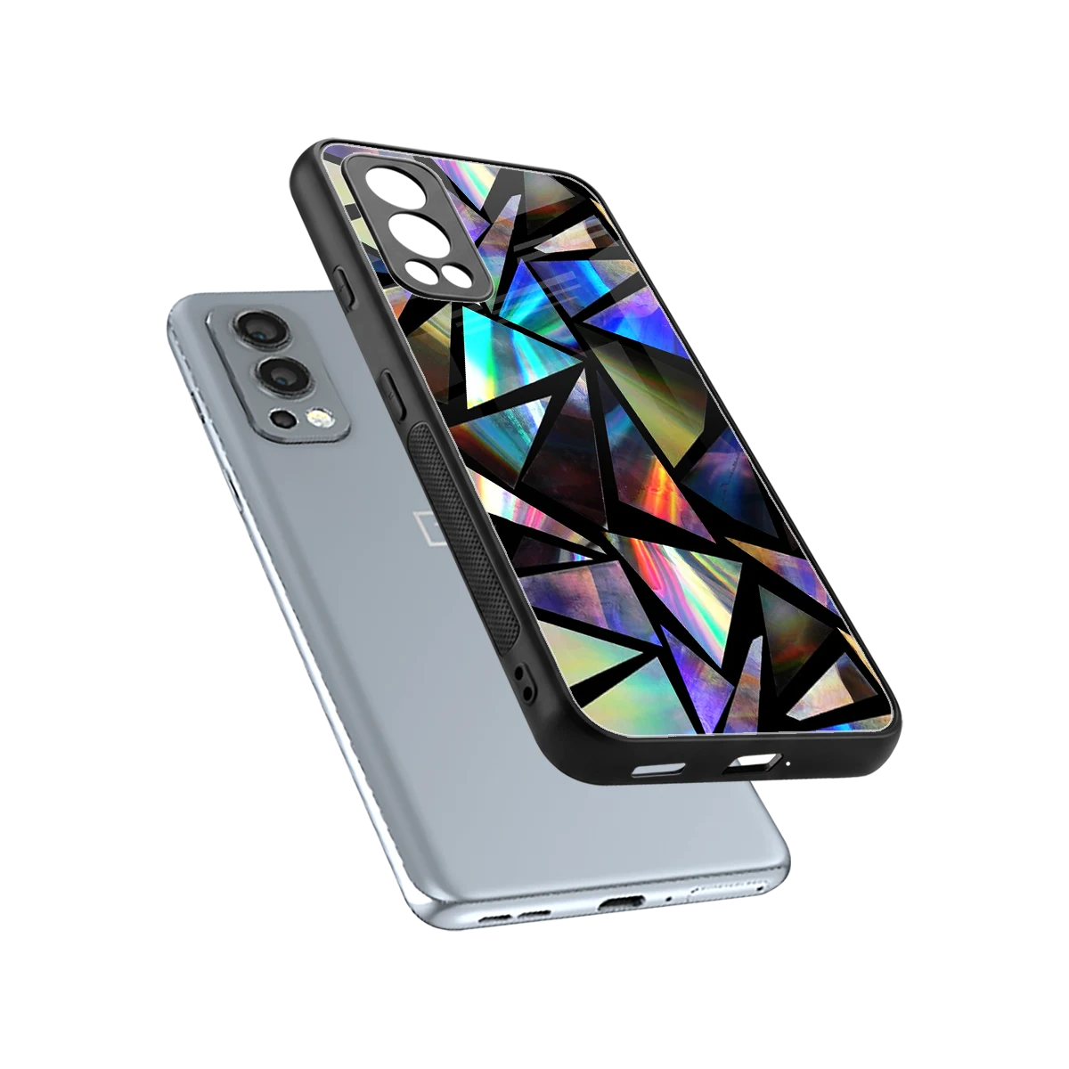 Shattered Luxe sleek oneplus nord 2 cover with tempered glass back and TPU edges