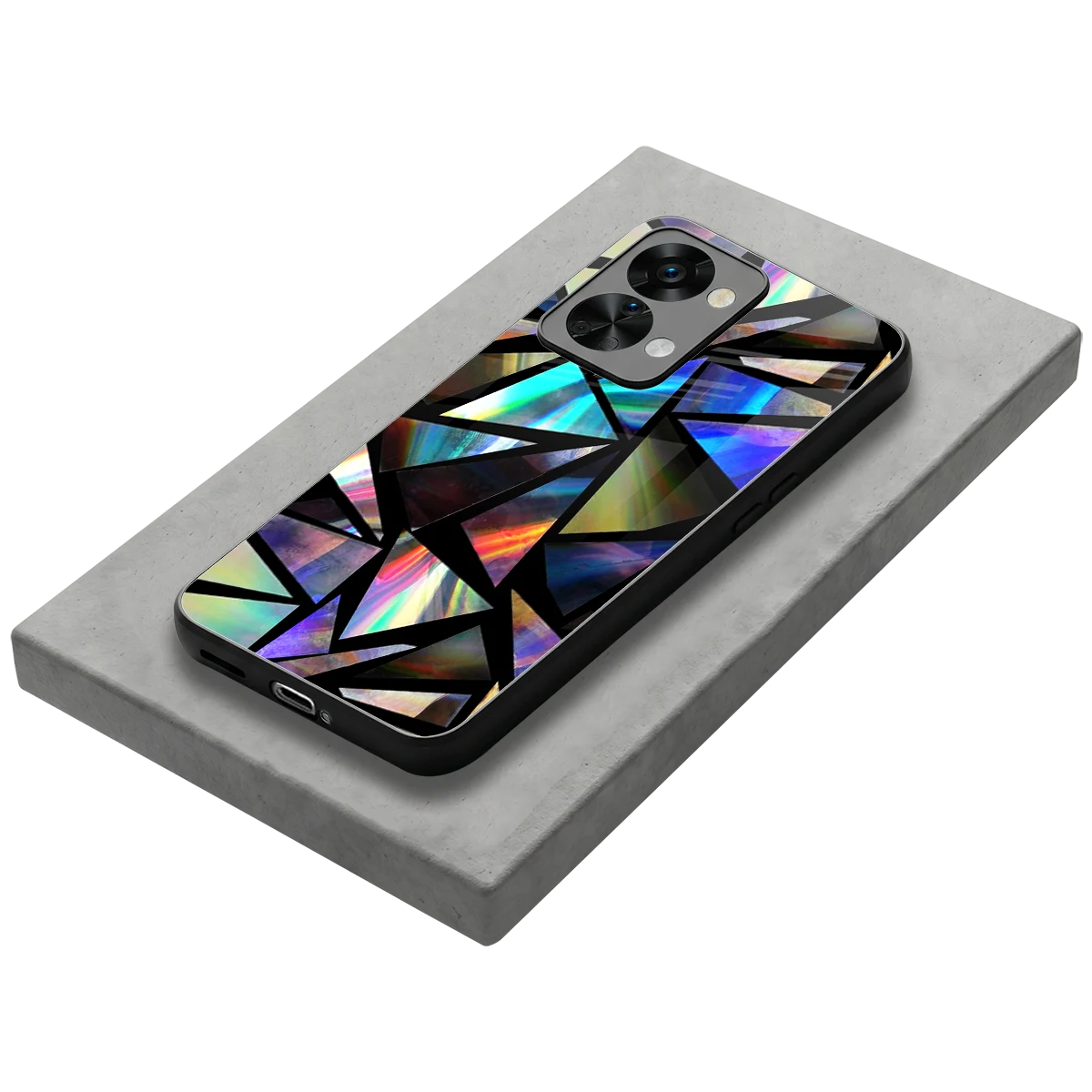 Shattered Luxe stylish phone case for oneplus nord 2t | glossy glass and slim fit