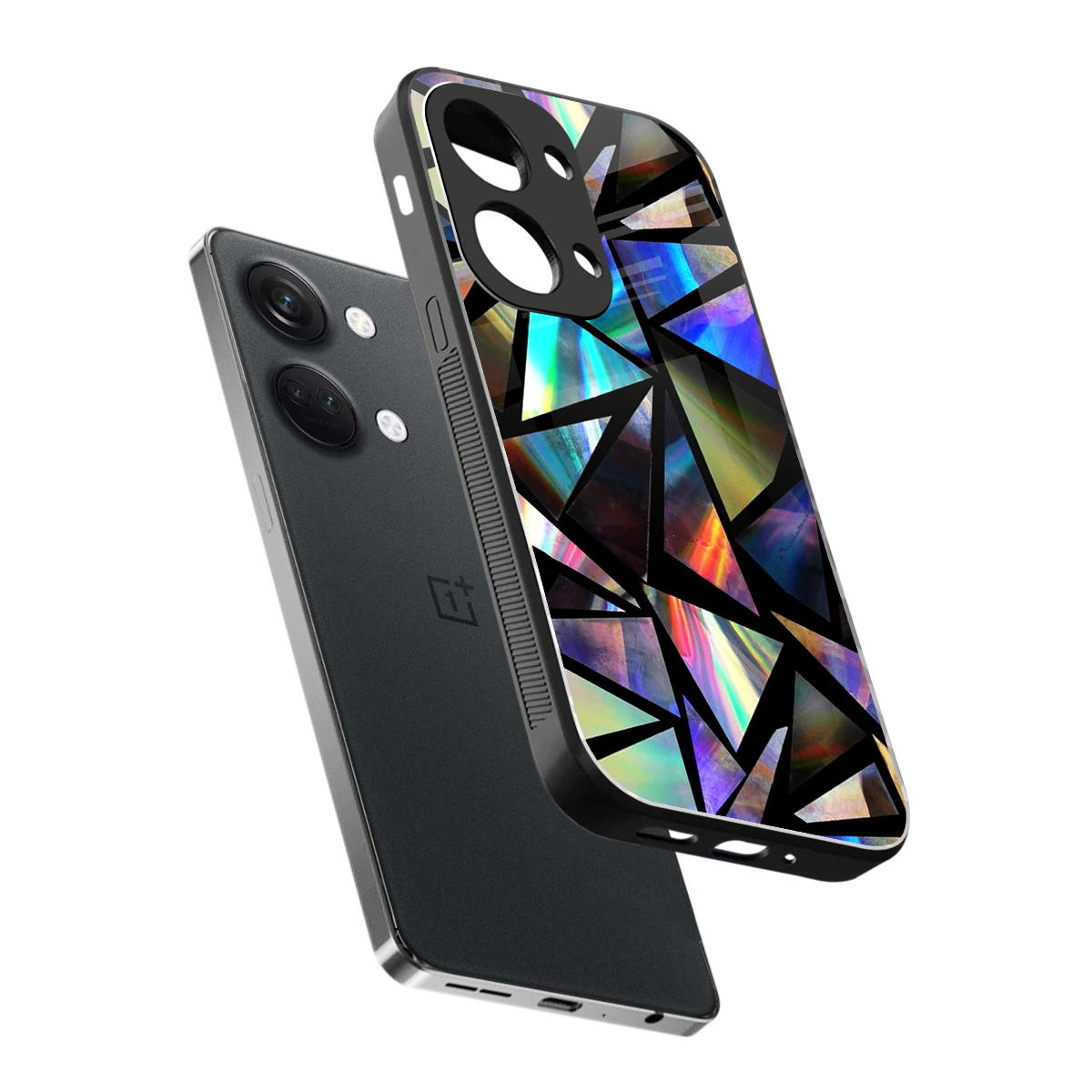 Shattered Luxe sleek oneplus nord 3 cover with tempered glass back and TPU edges