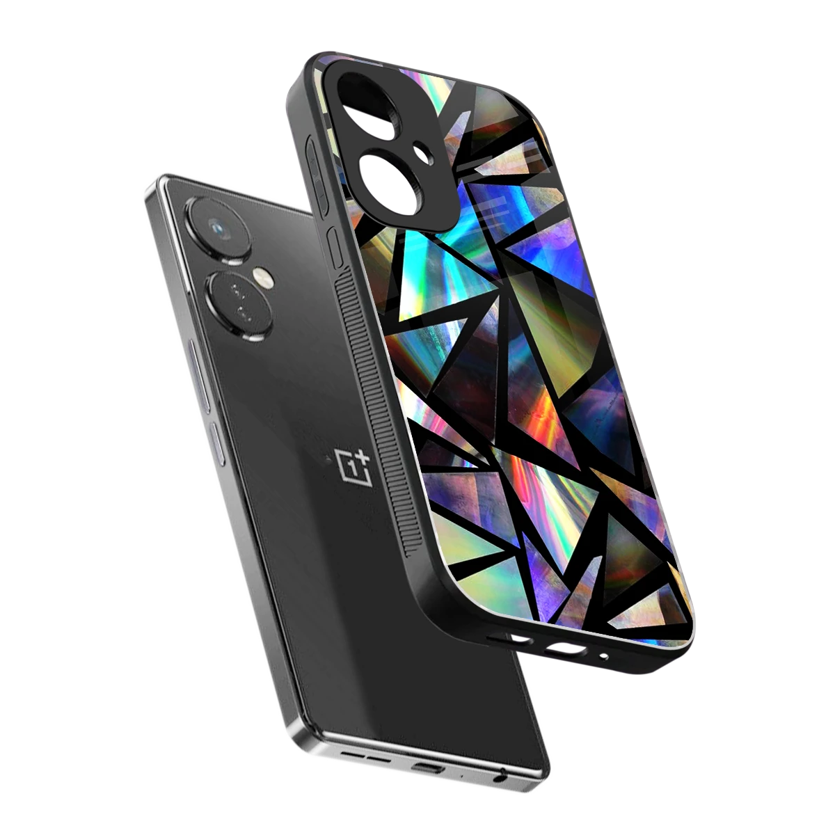 Shattered Luxe sleek oneplus nord ce 3 cover with tempered glass back and TPU edges