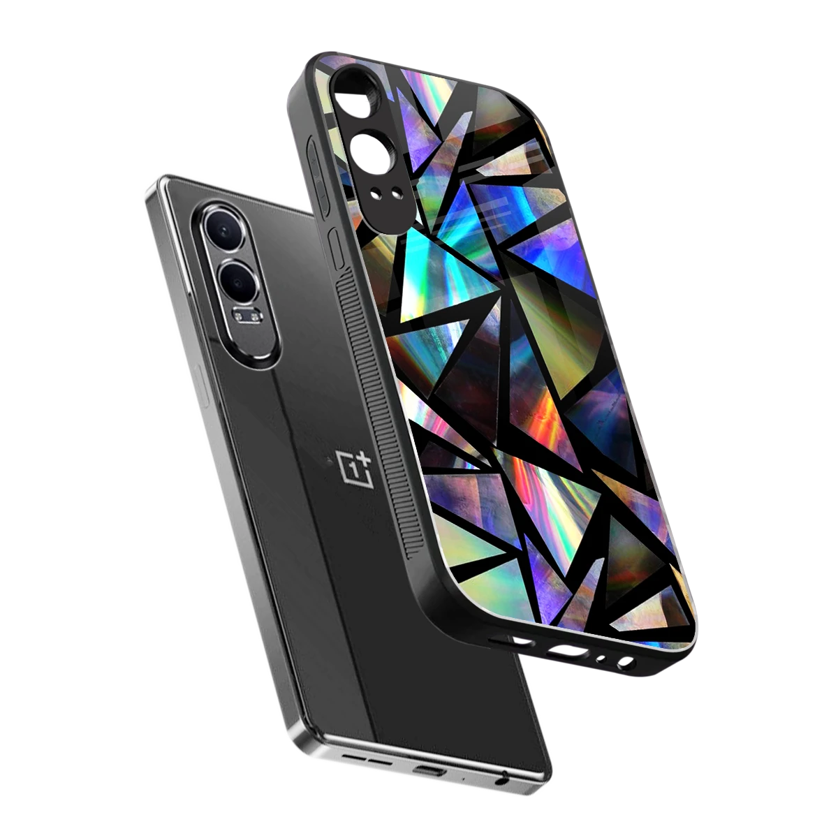 Shattered Luxe sleek oneplus nord ce 4 lite cover with tempered glass back and TPU edges