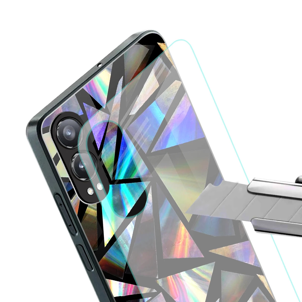 Shattered Luxe stylish phone case for oneplus nord ce 4 lite | glossy glass and slim fit