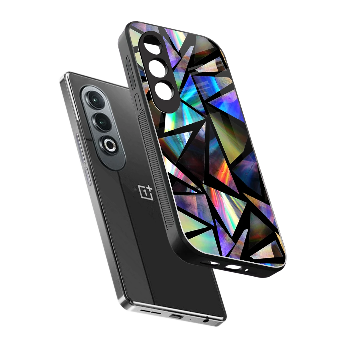Shattered Luxe sleek oneplus nord ce 4 cover with tempered glass back and TPU edges