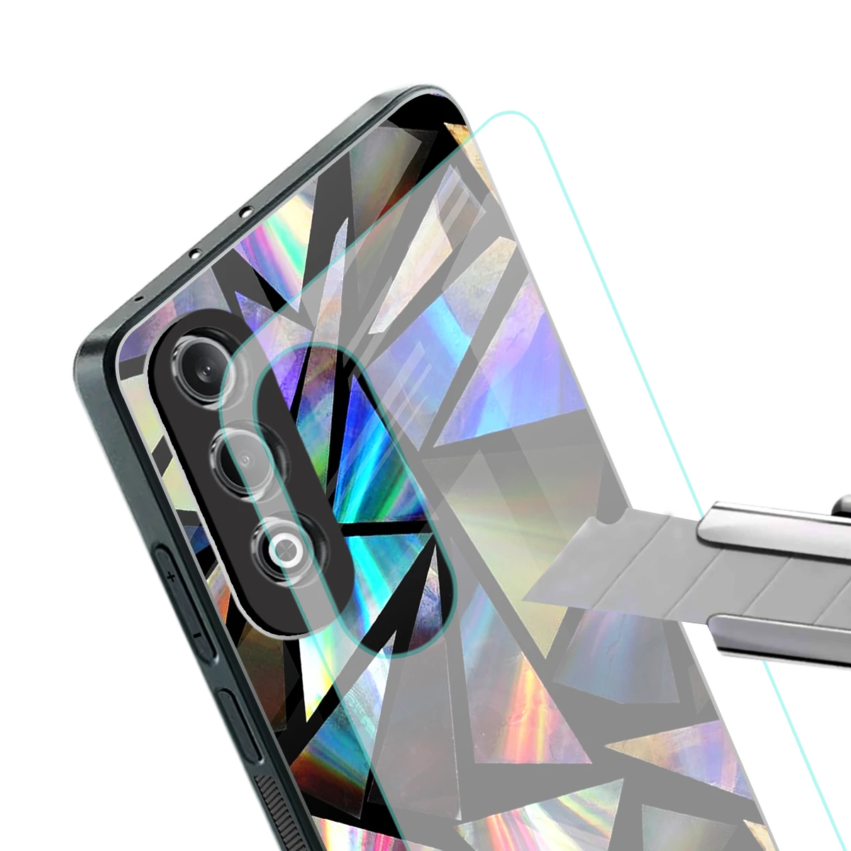 Shattered Luxe stylish phone case for oneplus nord ce 4 | glossy glass and slim fit