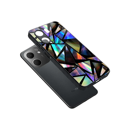 Shattered Luxe sleek oppo a5x 5g cover with tempered glass back and TPU edges