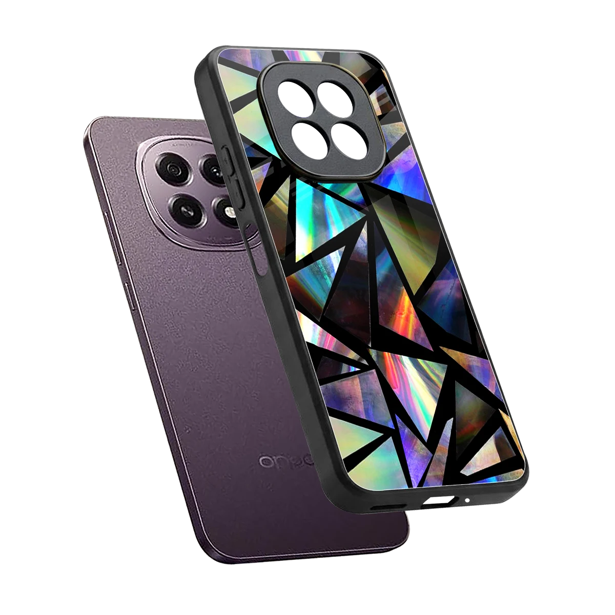 Shattered Luxe sleek oppo f29 5g cover with tempered glass back and TPU edges