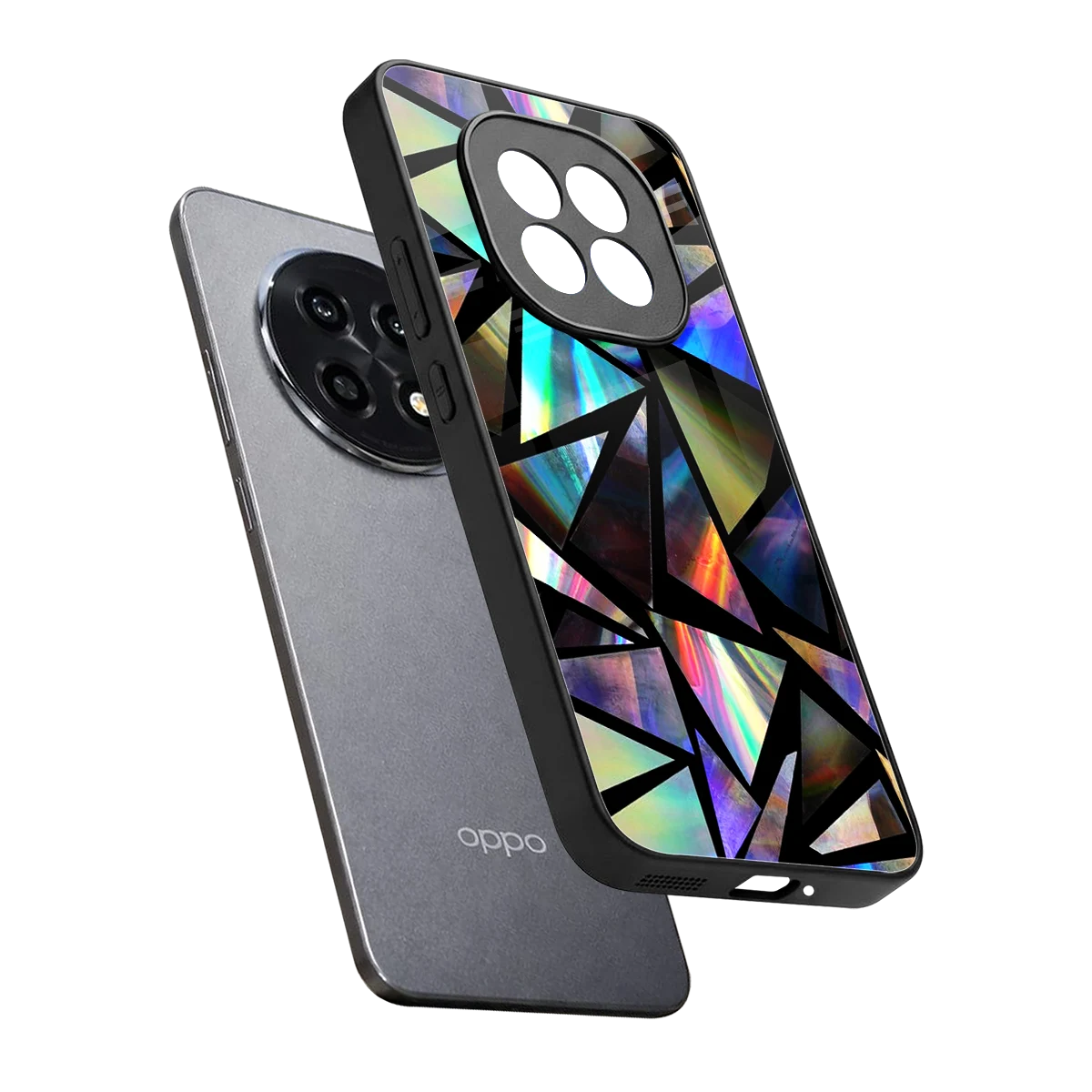 Shattered Luxe sleek oppo f29 pro 5g cover with tempered glass back and TPU edges