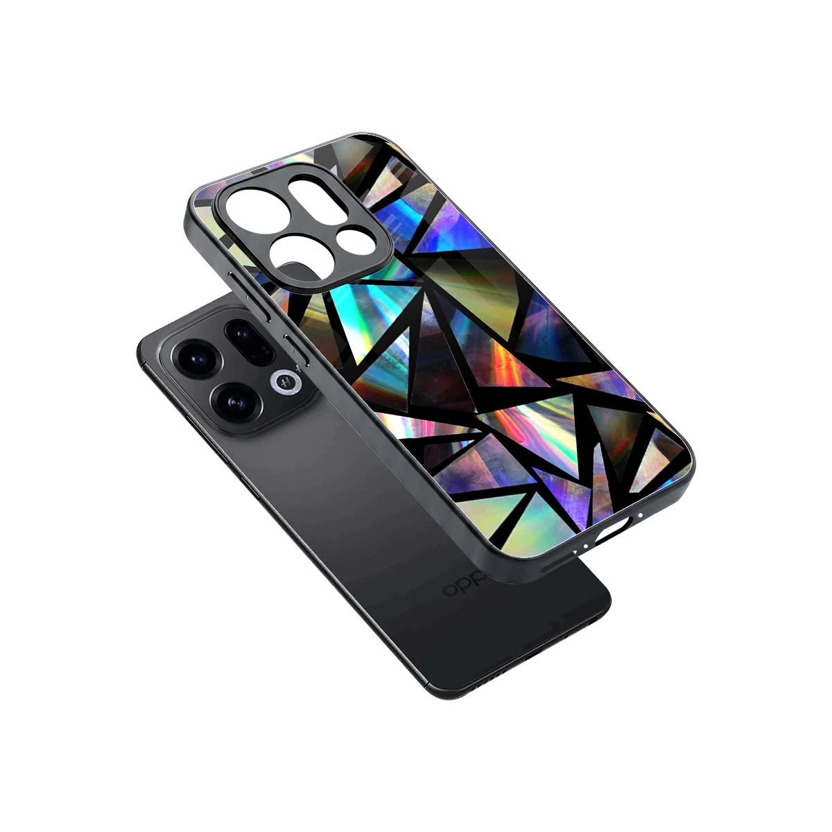 Shattered Luxe sleek oppo find x9 cover with tempered glass back and TPU edges