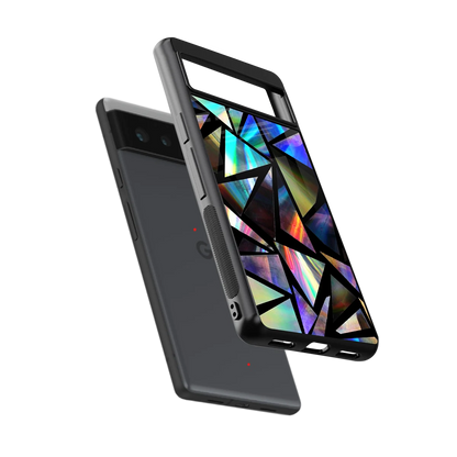 Shattered Luxe sleek google pixel 6a cover with tempered glass back and TPU edges