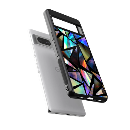 Shattered Luxe sleek google pixel 7 cover with tempered glass back and TPU edges