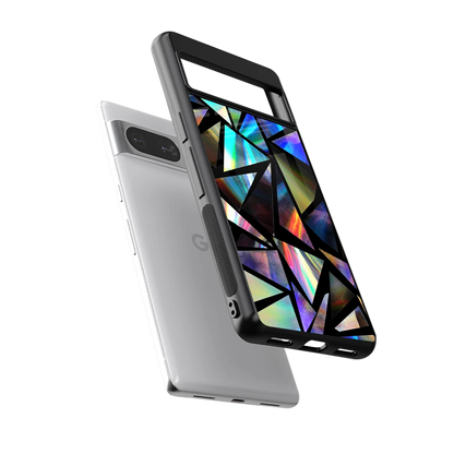 Shattered Luxe sleek google pixel 8 cover with tempered glass back and TPU edges