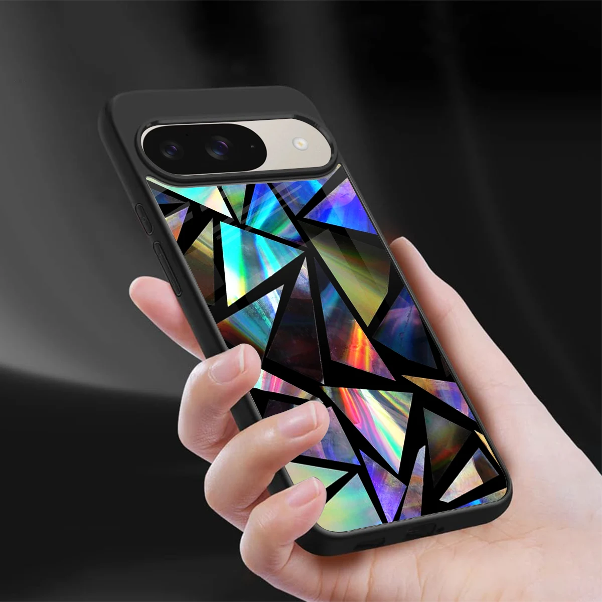 Shattered Luxe sleek google pixel 9 cover with tempered glass back and TPU edges