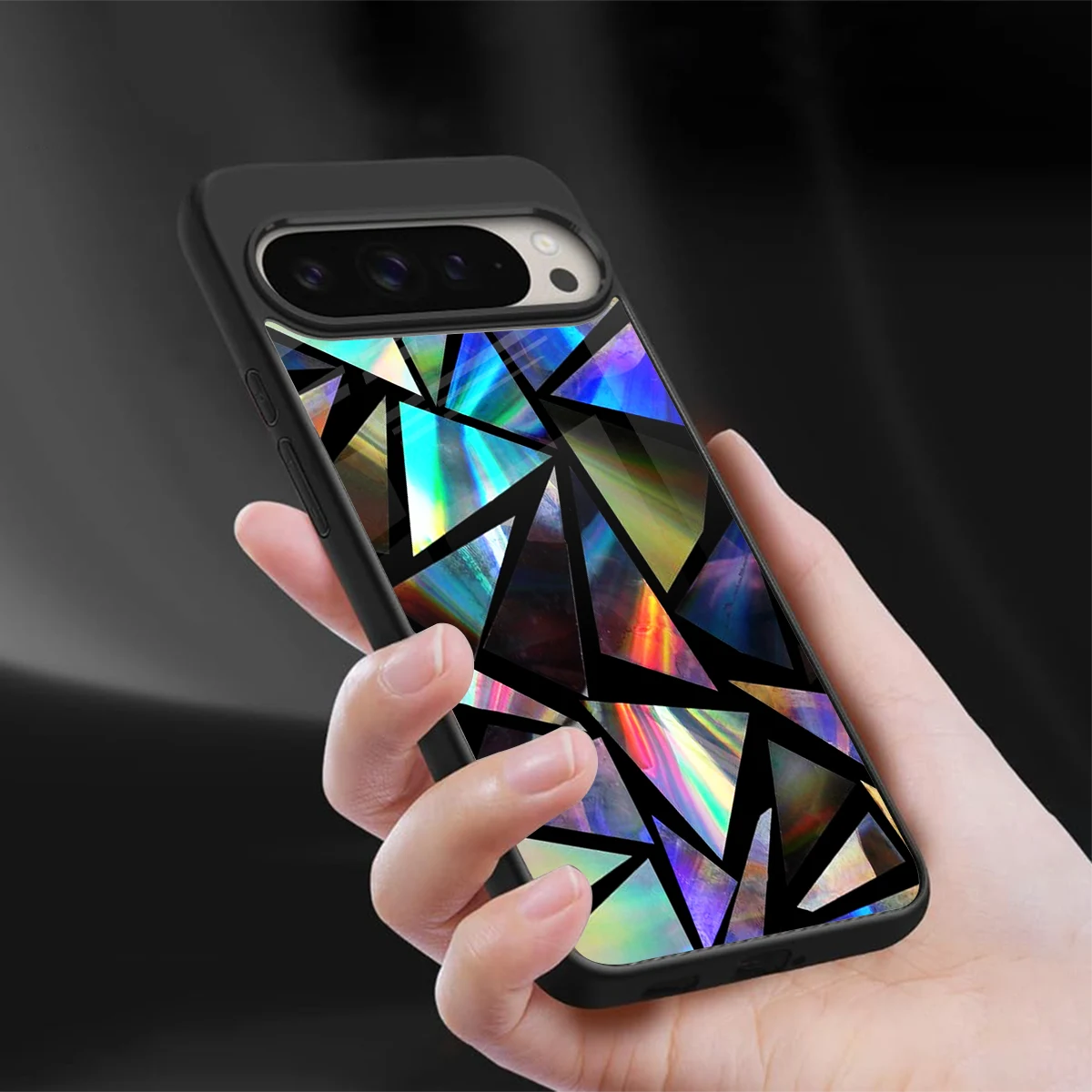 Shattered Luxe sleek google pixel 9 pro cover with tempered glass back and TPU edges