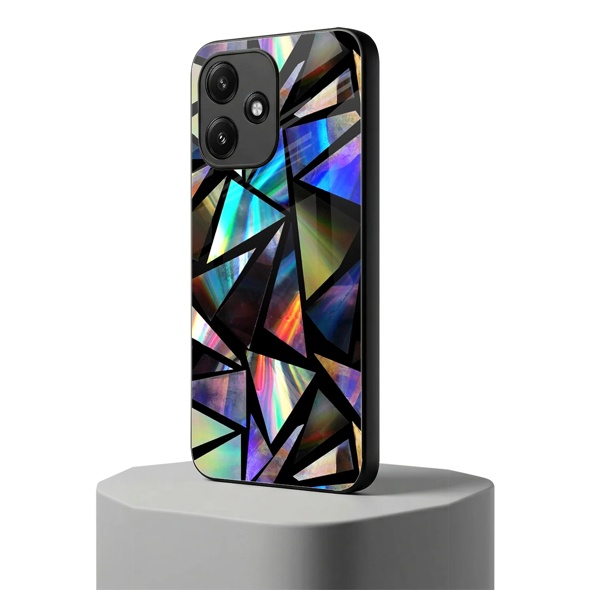 Shattered Luxe redmi 12 5g mobile cover | shockproof glass phone case