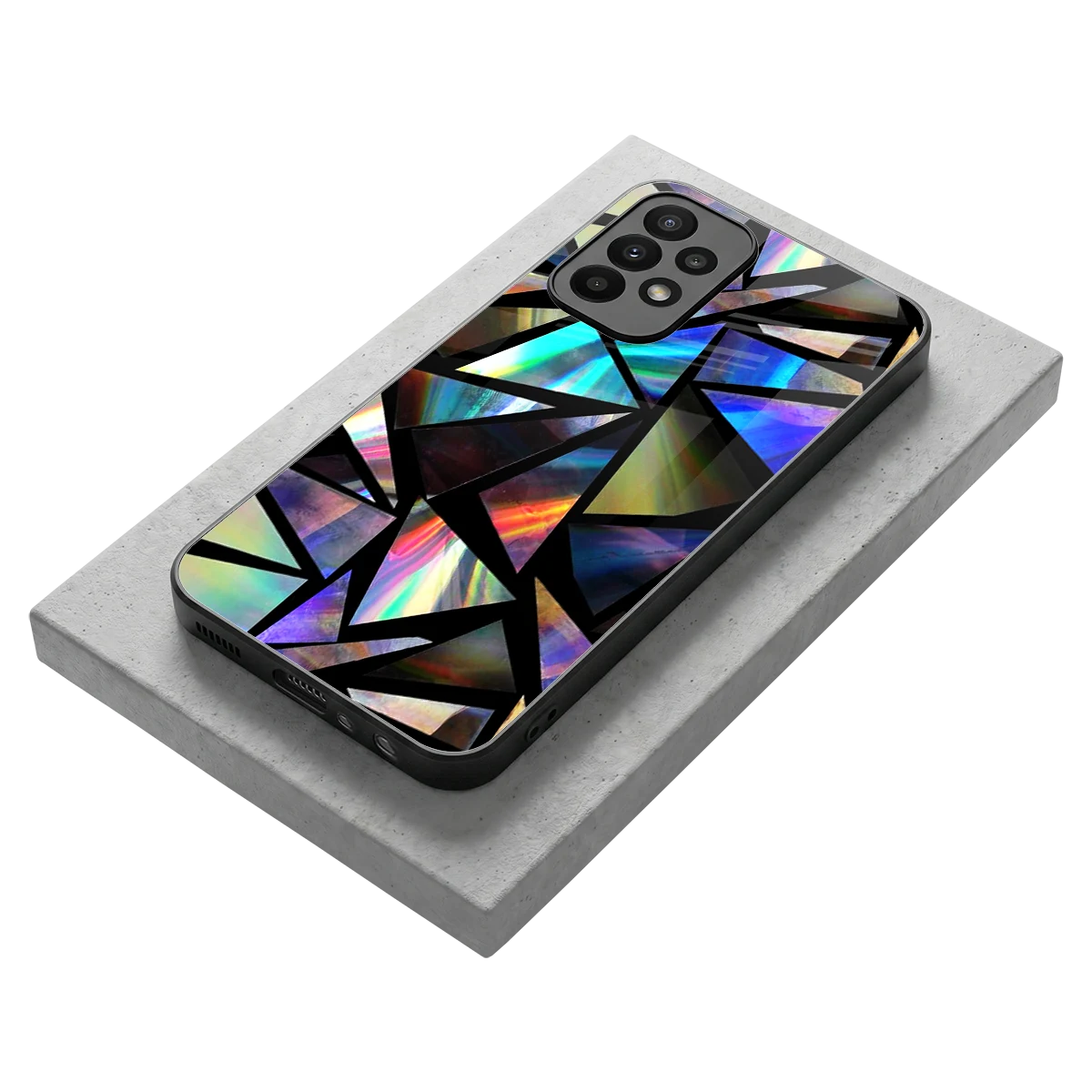 Shattered Luxe stylish phone case for samsung galaxy a23 | glossy glass and slim fit