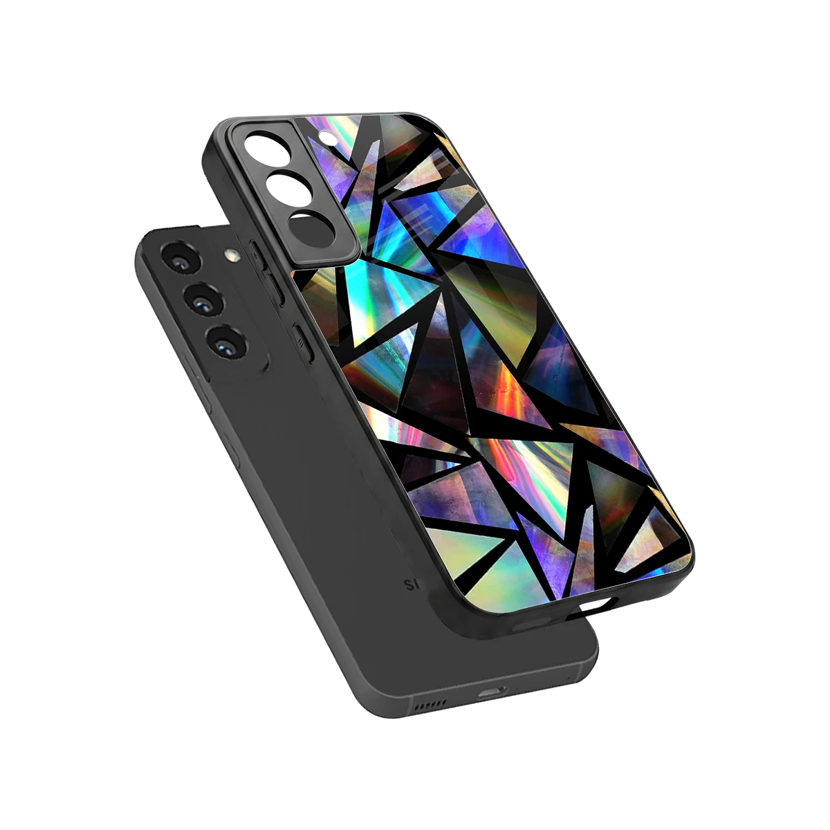 Shattered Luxe sleek samsung galaxy s22 cover with tempered glass back and TPU edges