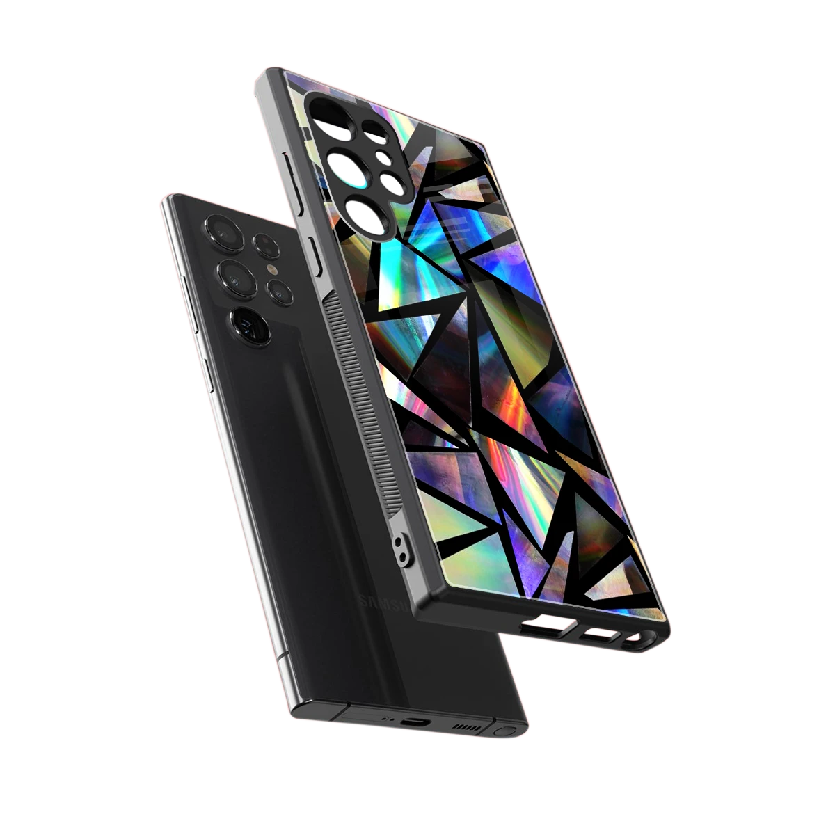 Shattered Luxe sleek samsung galaxy s23 ultra cover with tempered glass back and TPU edges