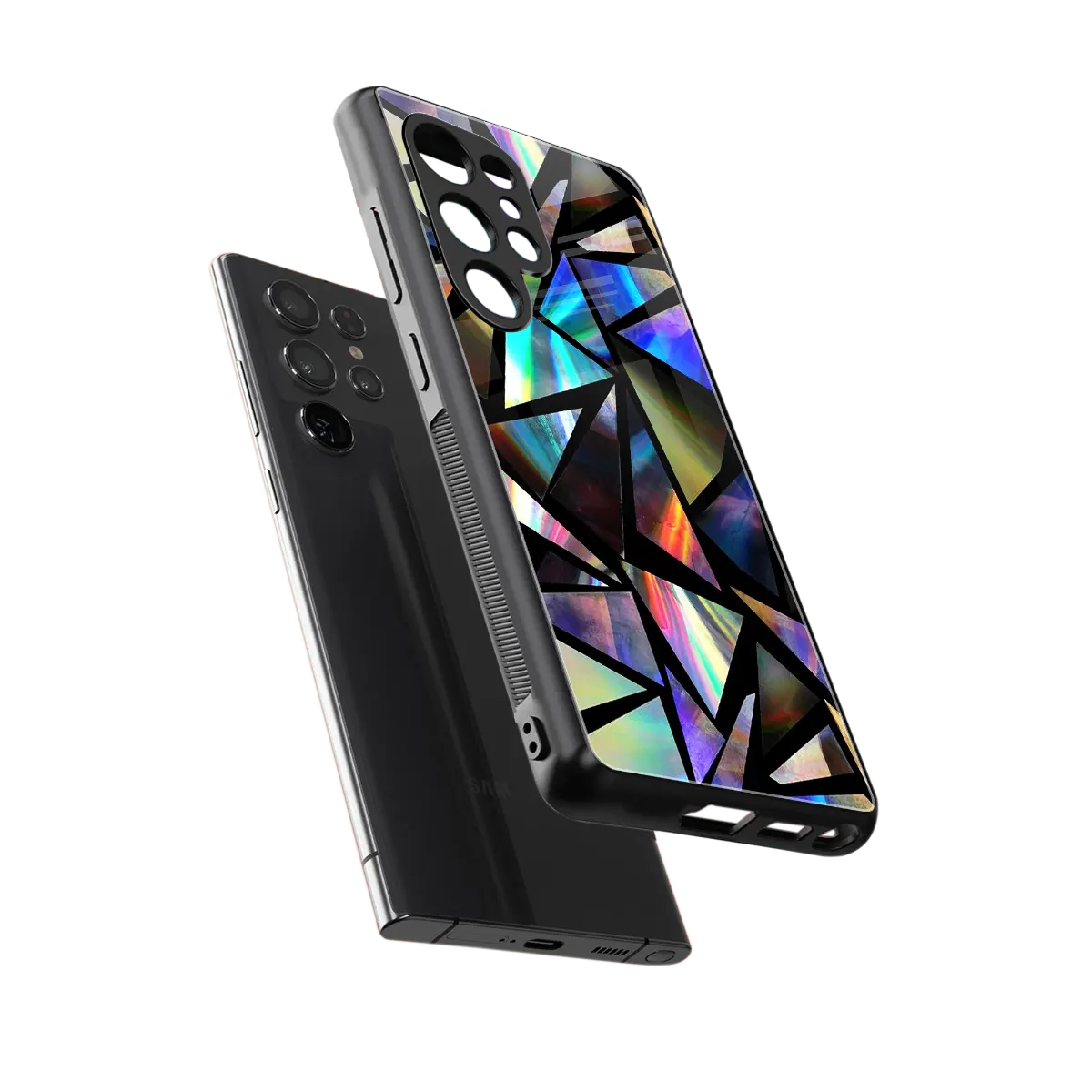 Shattered Luxe sleek samsung galaxy s25 ultra cover with tempered glass back and TPU edges