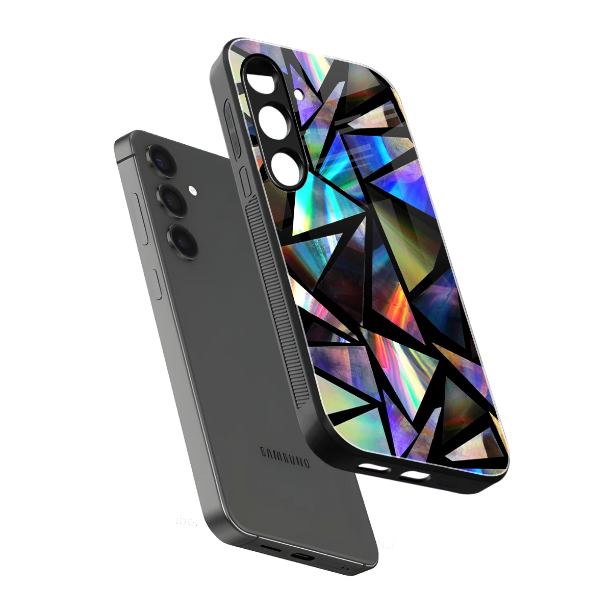 Shattered Luxe sleek samsung galaxy s24 cover with tempered glass back and TPU edges