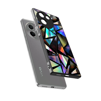Shattered Luxe sleek vivo v30e cover with tempered glass back and TPU edges