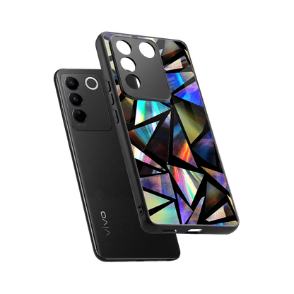 Shattered Luxe sleek vivo v27 5g cover with tempered glass back and TPU edges