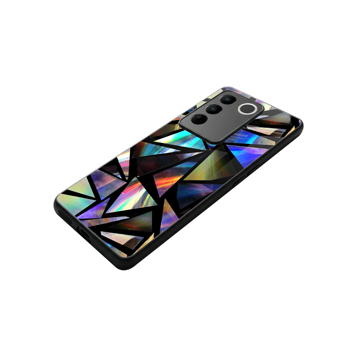 Shattered Luxe stylish phone case for vivo v27 5g | glossy glass and slim fit