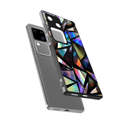 Shattered Luxe sleek vivo v30 cover with tempered glass back and TPU edges