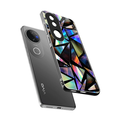 Shattered Luxe sleek vivo v50 cover with tempered glass back and TPU edges