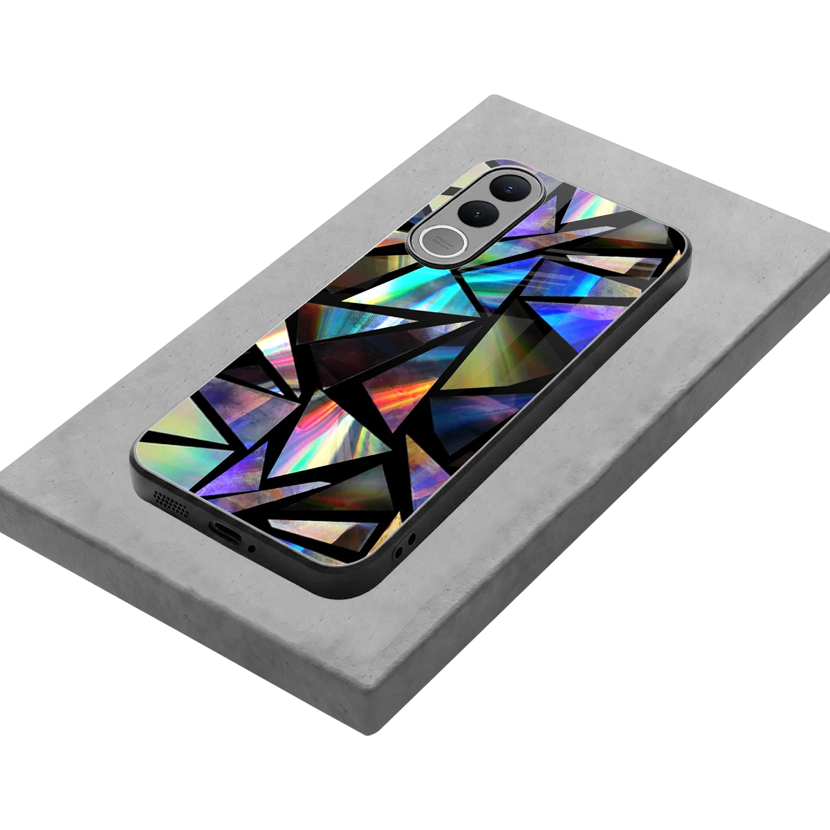 Shattered Luxe stylish phone case for vivo v70 fe | glossy glass and slim fit