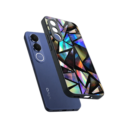 Shattered Luxe sleek vivo v70 fe cover with tempered glass back and TPU edges