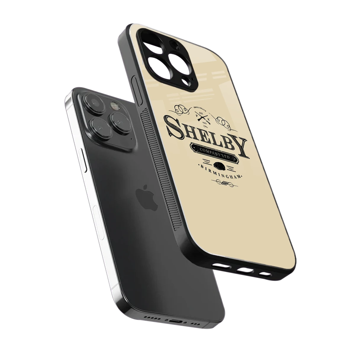 Shelby sleek iphone 15 pro max cover with tempered glass back and TPU edges