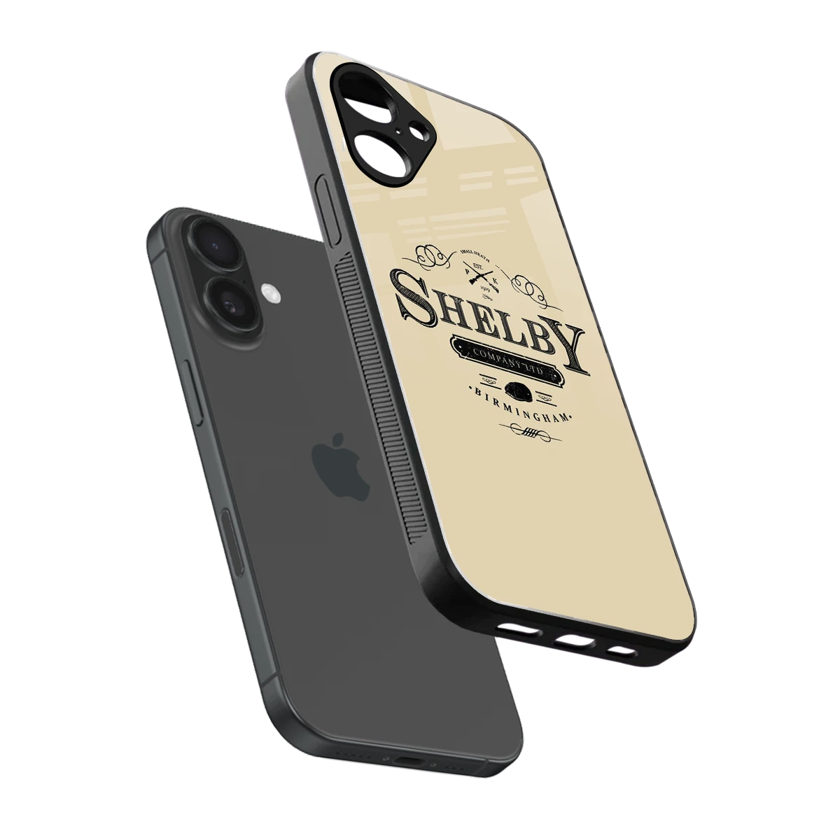 Shelby sleek iPhone 16 cover with tempered glass back and TPU edges
