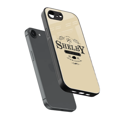 Shelby sleek iphone 16e cover with tempered glass back and TPU edges