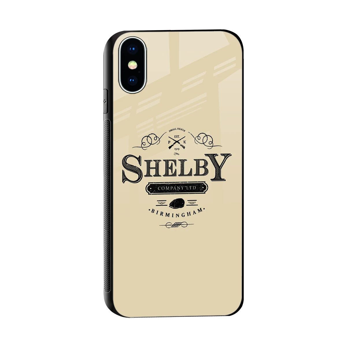 Shelby sleek iphone xs cover with tempered glass back and TPU edges