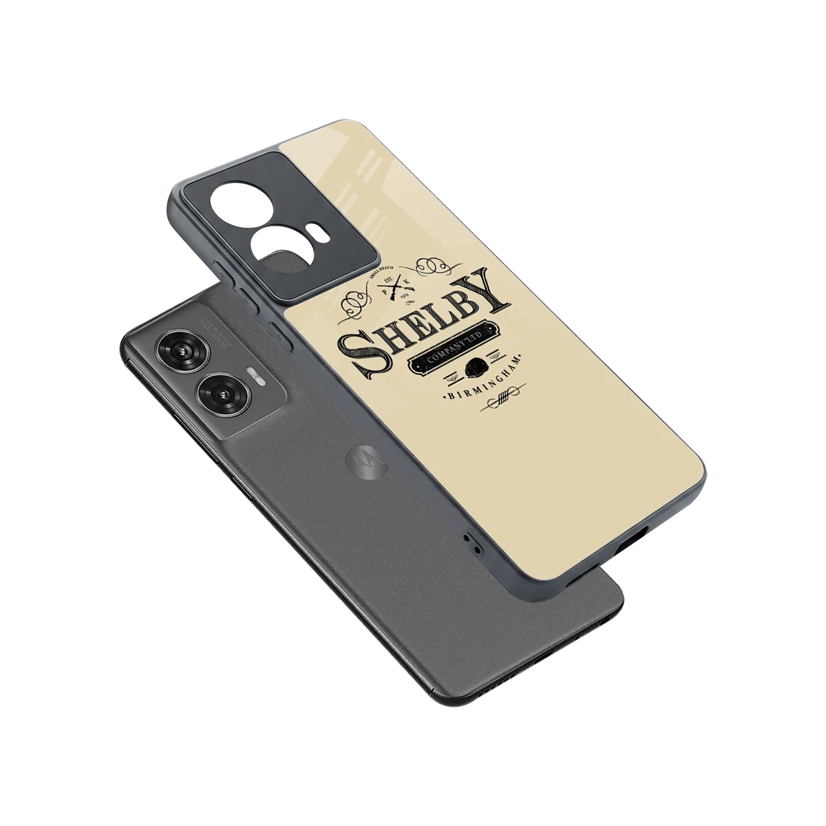 Shelby sleek motorola edge 50 fusion cover with tempered glass back and TPU edges