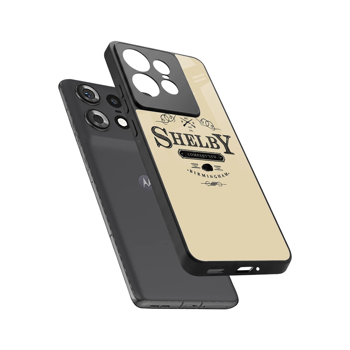 Shelby sleek motorola edge 50 pro cover with tempered glass back and TPU edges