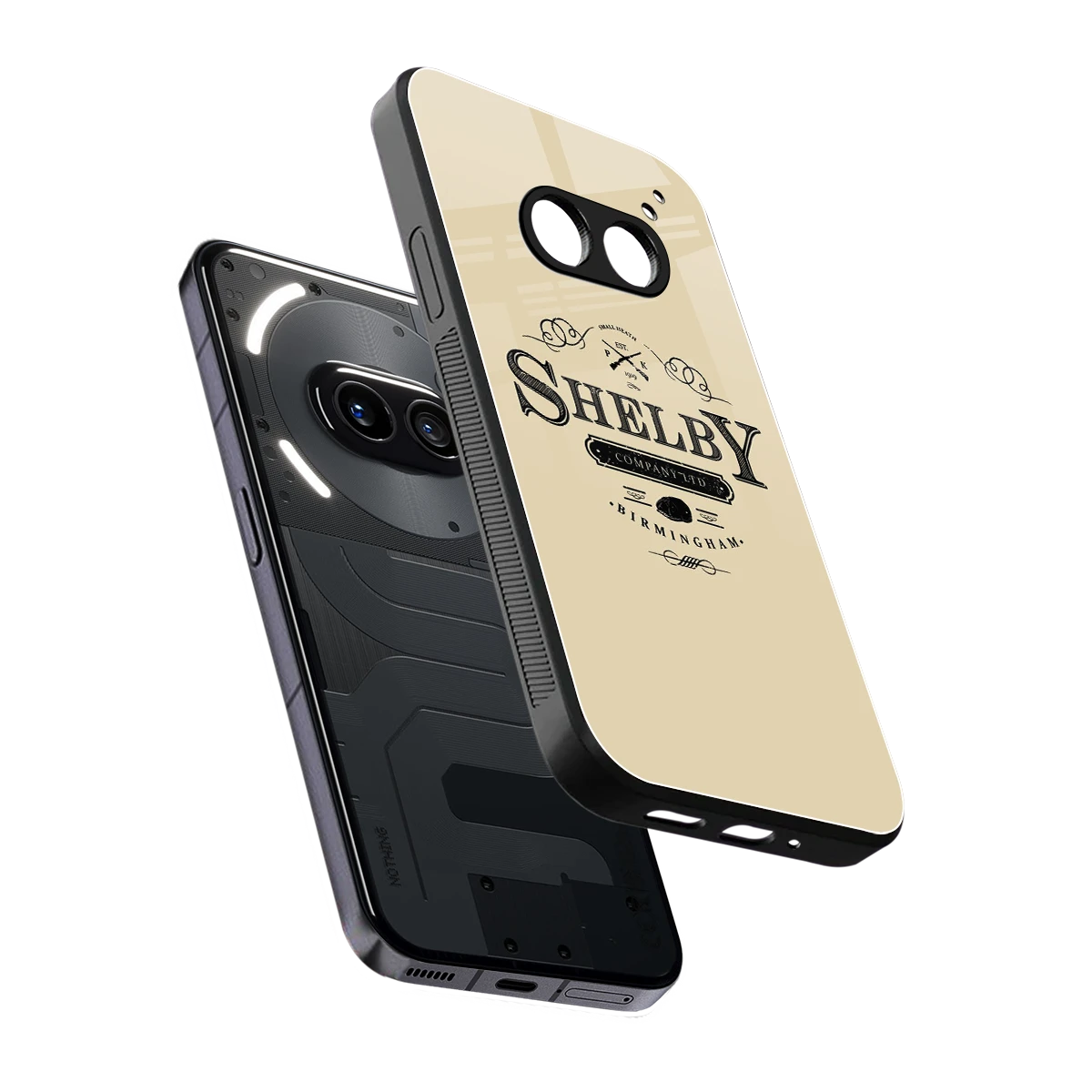 Shelby sleek nothing phone 2a cover with tempered glass back and TPU edges
