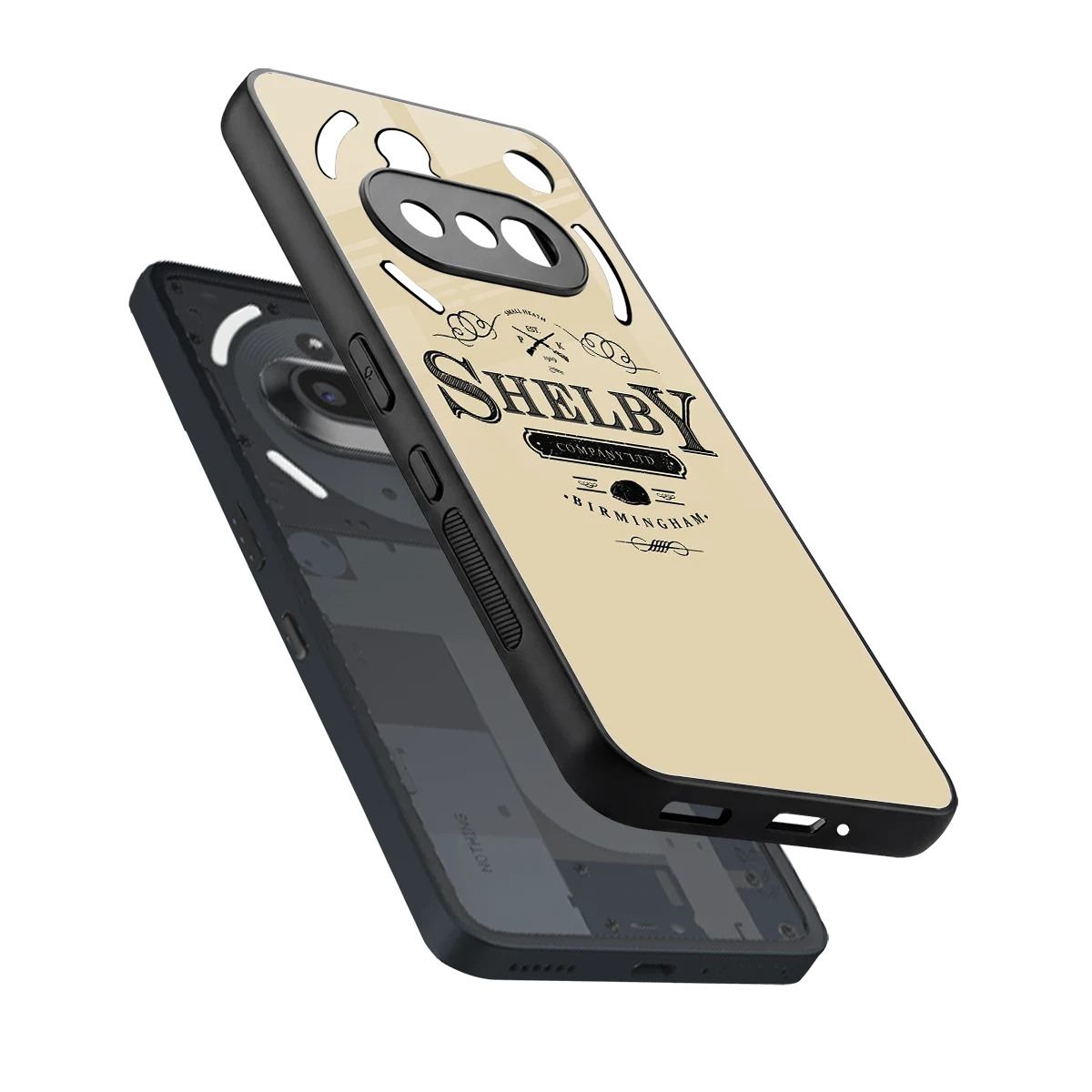 Shelby sleek nothing phone 3a cover with tempered glass back and TPU edges