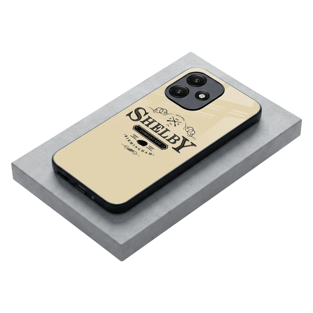 Shelby stylish phone case for redmi 12 5g | glossy glass and slim fit