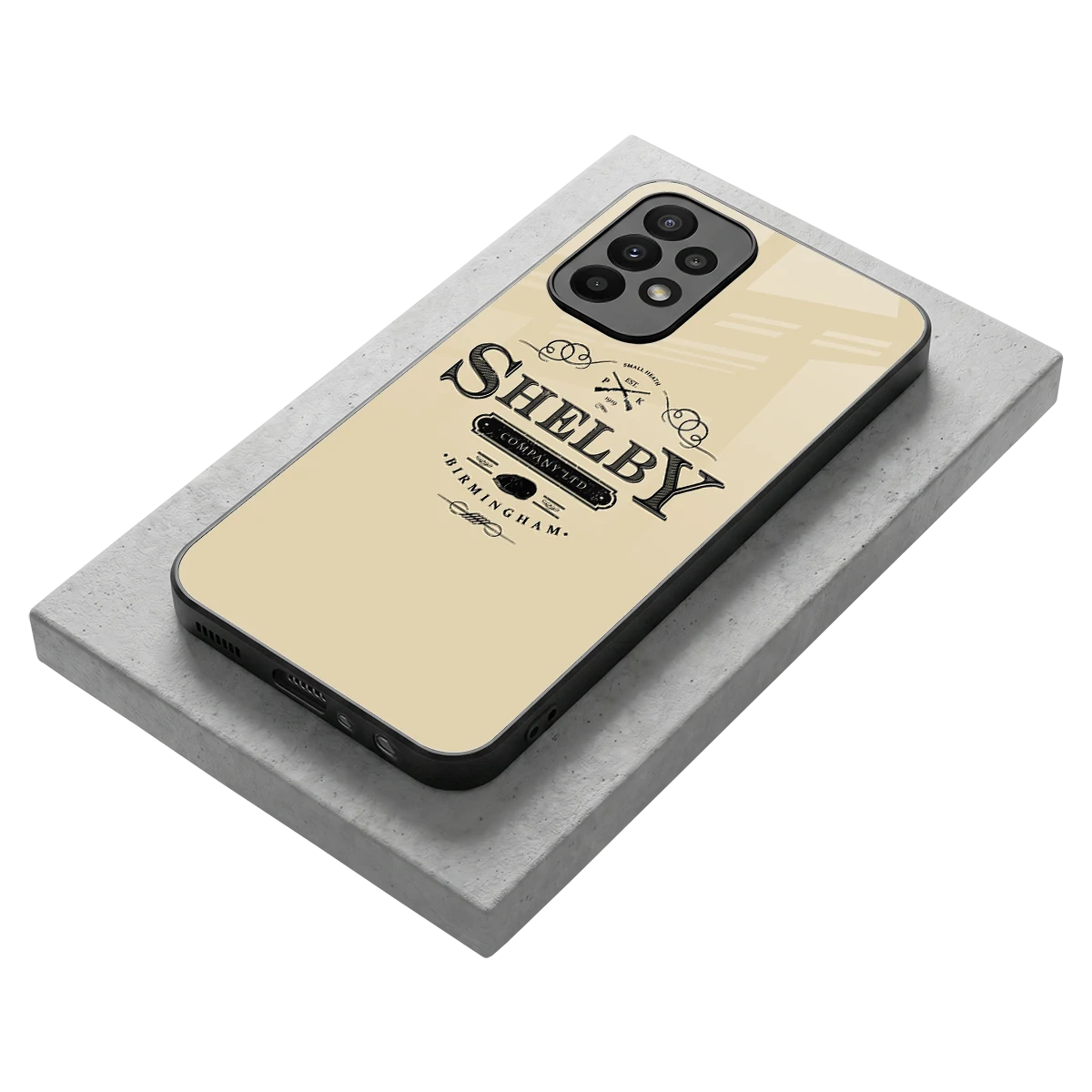 Shelby stylish phone case for samsung galaxy a23 | glossy glass and slim fit
